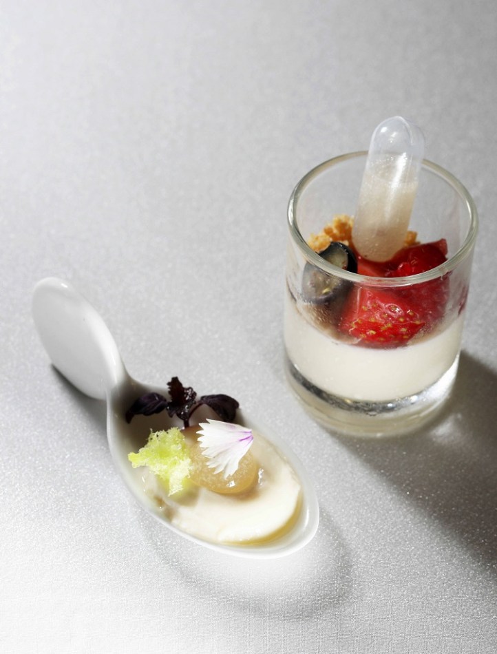 Soya Bean Explosion, Chilled Soya Curd with Lemongrass Syrup